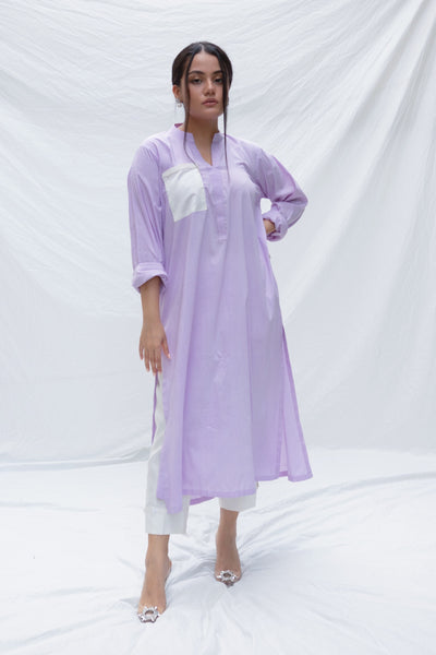 Japanese Linen Basics - Lilac Kurta Set