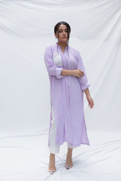 Japanese Linen Basics - Lilac Kurta Set